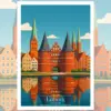 Lübeck Holstentor Reiseposter