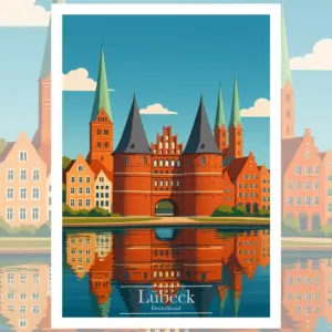 Lübeck Holstentor Reiseposter