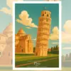 Pisa Italien Poster - Italien Reiseposter