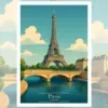 Paris Reiseposter, Eiffelturm