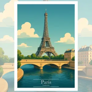 Paris Reiseposter, Eiffelturm