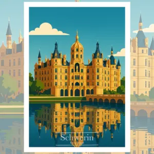 Schwerin Schloss Reiseposter Download