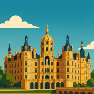 Schwerin Schloss Travelposter